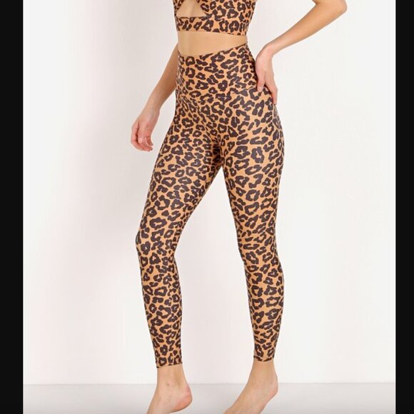 Beach Riot Sport Piper Leopard Print High Rise Leggings S - Picture 3 of 6